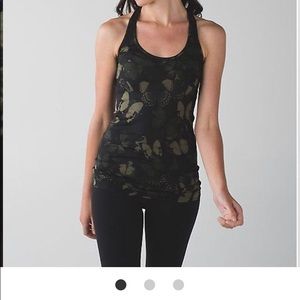 Lulu cool racer back tank butterfly camo sz 8